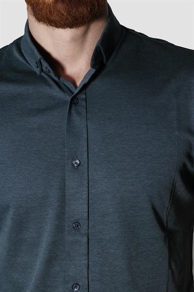 Erkek Kısa Kollu Nefes Alabilen Yazlık Pamuklu Slim Fit Gömlek 2910-G-MİNT