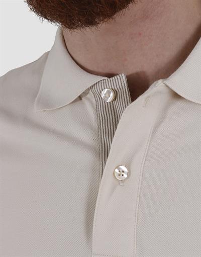 Erkek Polo Yaka Düz Pamuklu Slim Fit Tişört 3225Y-BEJ