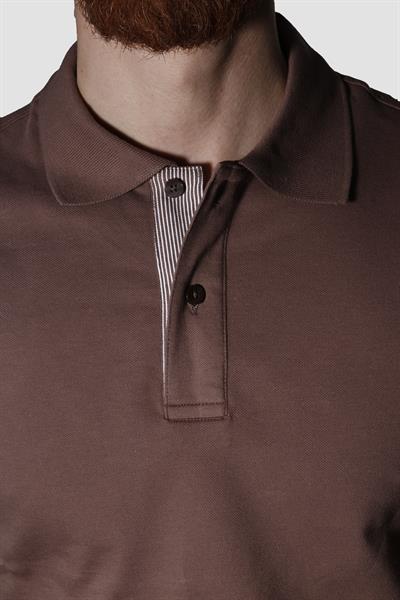 Erkek Polo Yaka Düz Pamuklu Slim Fit Tişört 3225Y-KAHVE