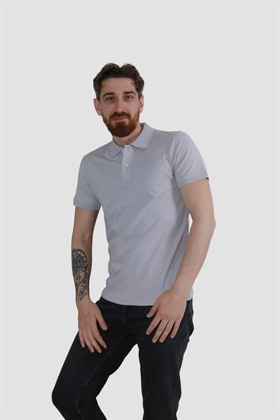 Erkek Polo Yaka Düz Pamuklu Slim Fit Tişört 3225Y-TAŞ