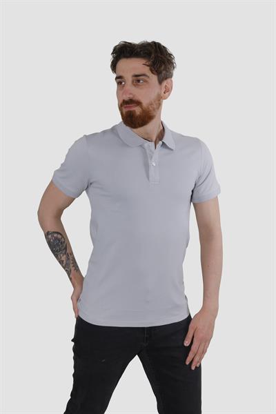 Erkek Polo Yaka Düz Pamuklu Slim Fit Tişört 3225Y-TAŞ