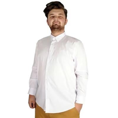 Erkek Battal Uzun Kol Pamuklu Regular Fit Gömlek  20351-BEYAZ