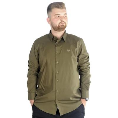 Erkek Battal Uzun Kol Pamuklu Regular Fit Gömlek  20351-HAKİ