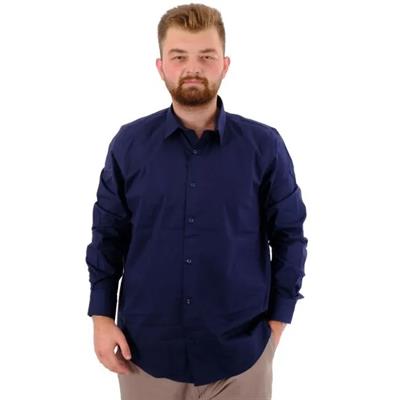 Erkek Battal Uzun Kol Pamuklu Regular Fit Gömlek  20351-LACİVERT