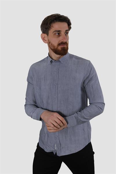 Erkek Pamuklu Relax Fit Yazlık Gömlek G5034-GRİ
