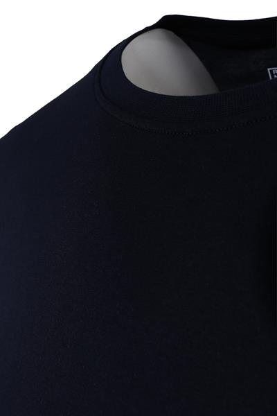 Erkek Baskılı İşlemeli Pamuklu Slim Fit Tişört T6021-LACİVERT