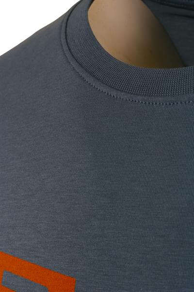 Erkek Bisiklet Yaka Baskılı Pamuklu Slim Fit Tişört T6023-KOYU MAVİ