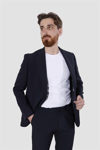 Erkek Jogger Slim Fit Takım Elbise RIGA-09-LACİVERT