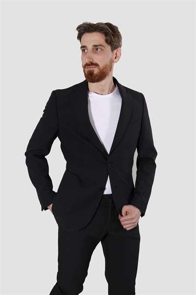 Erkek Jogger Slim Fit Takım Elbise RIGA-10-SİYAH