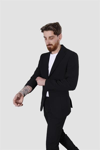 Erkek Jogger Slim Fit Takım Elbise RIGA-10-SİYAH