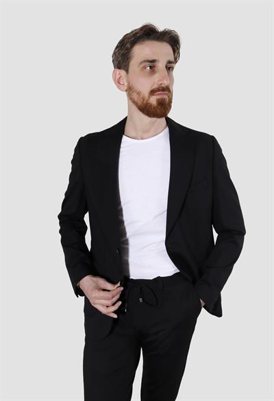 Erkek Jogger Slim Fit Takım Elbise RIGA06-SİYAH