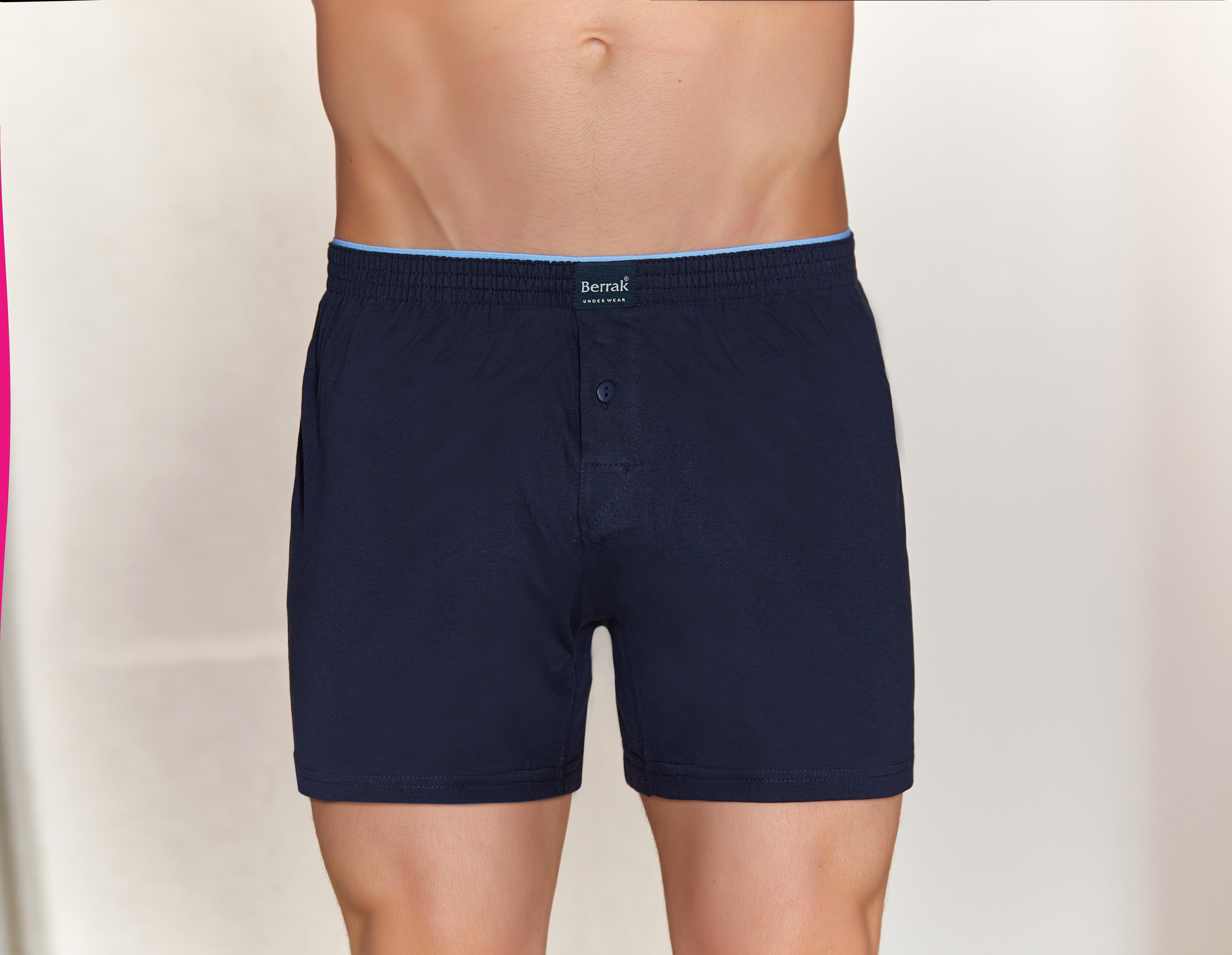 GLOBAY 1099 ERKEK RENKLİ BOXER SHORT-LACİVERT