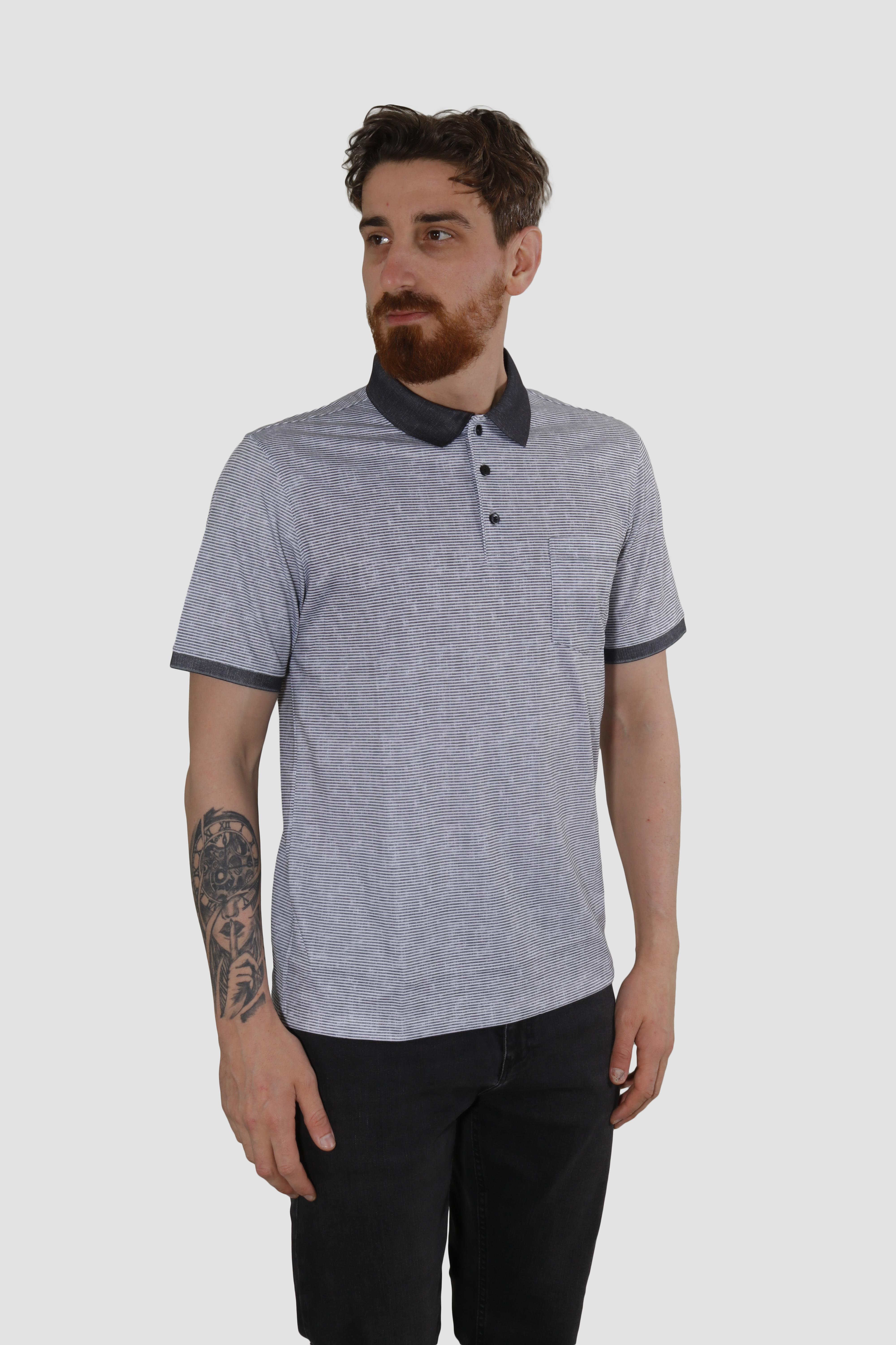 GLOBAY 2514 HSK MERSERIZE P.YAKA T-SHIRT-SİYAH