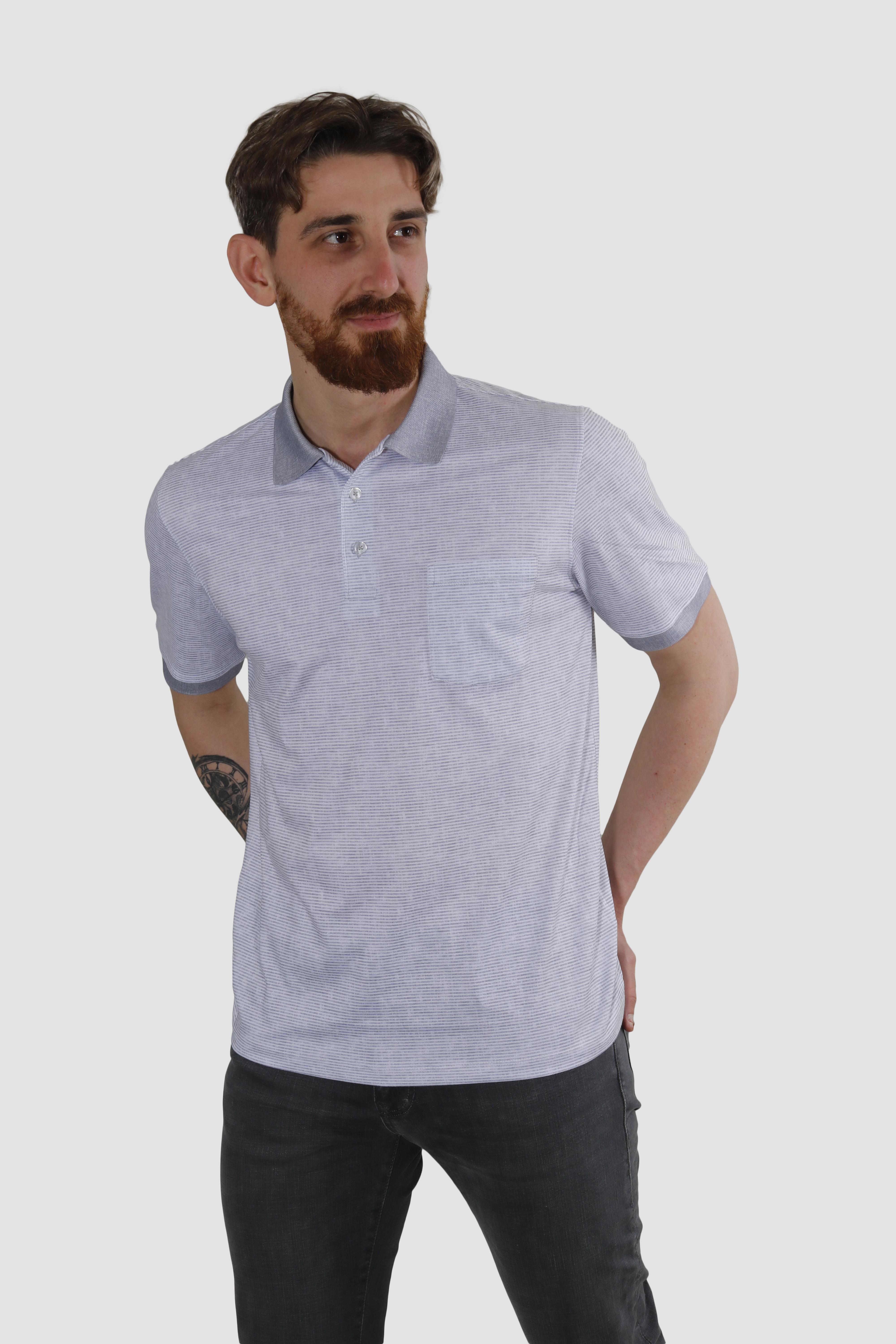 GLOBAY 2514 HSK MERSERIZE P.YAKA T-SHIRT-GRİ