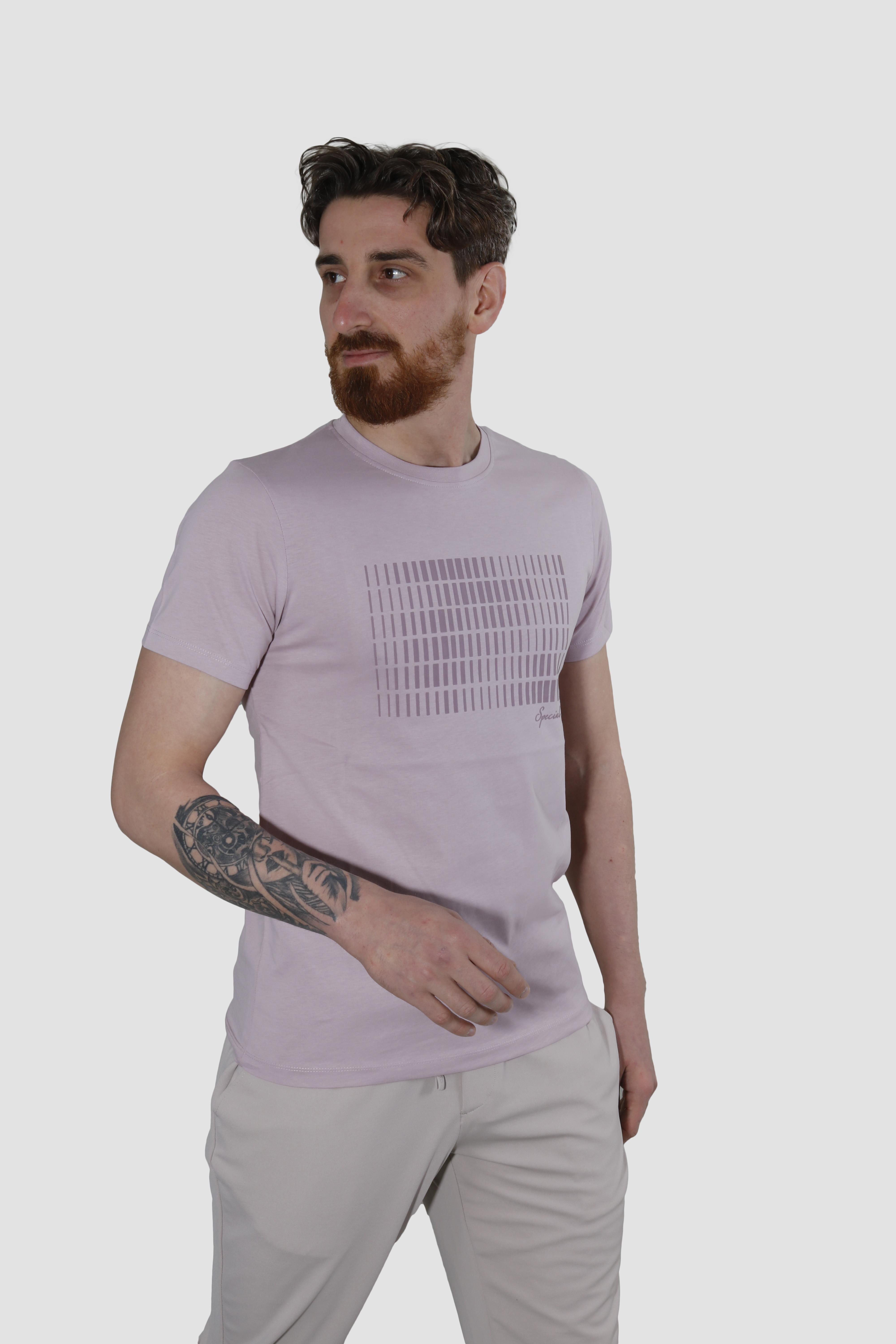 GLOBAY 3087 HSK BASKILI PENYE T-SHIRT-LİLA