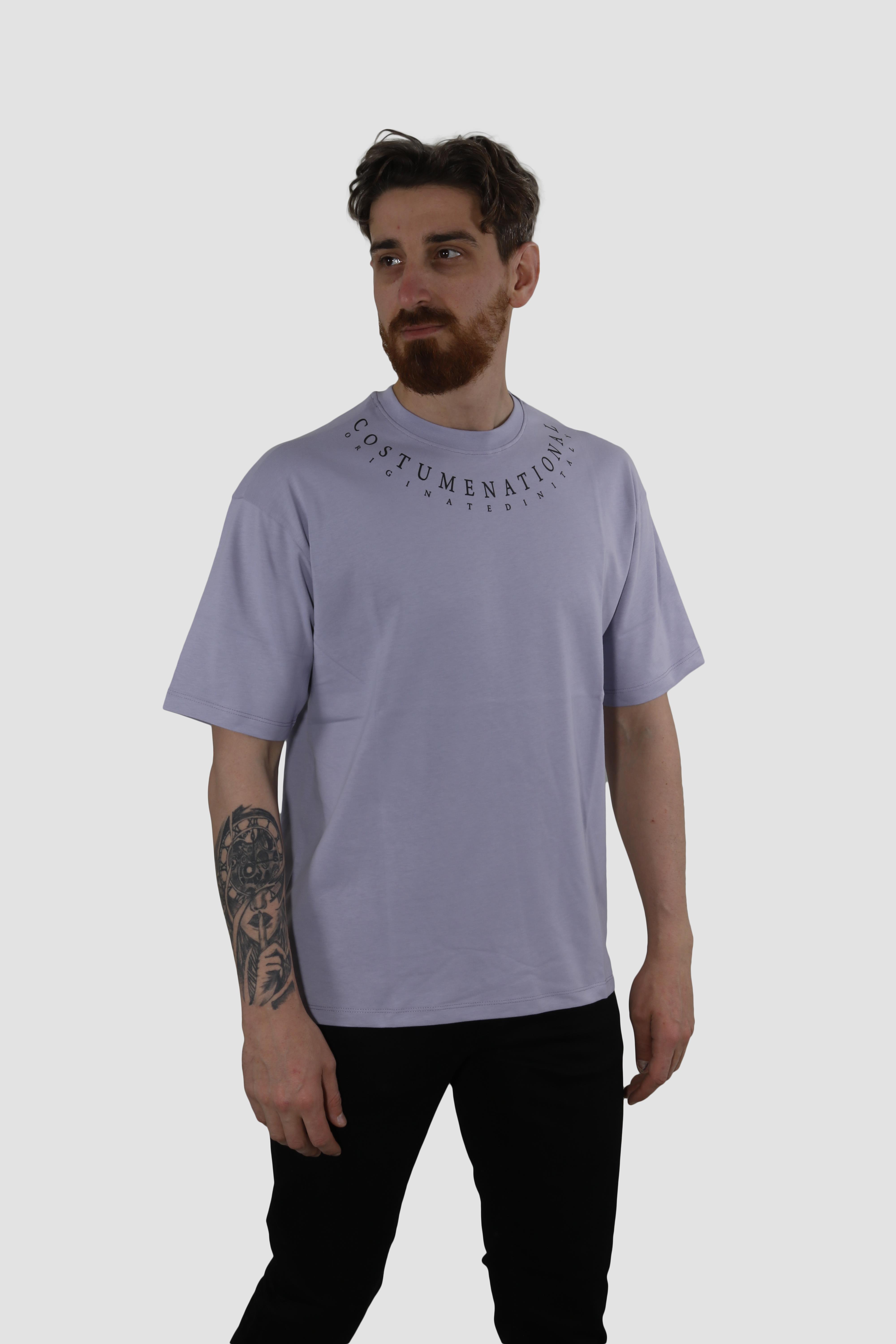 GLOBAY 3125 HSK OVERSIZE BASKILI T-SHIRT-LİLA