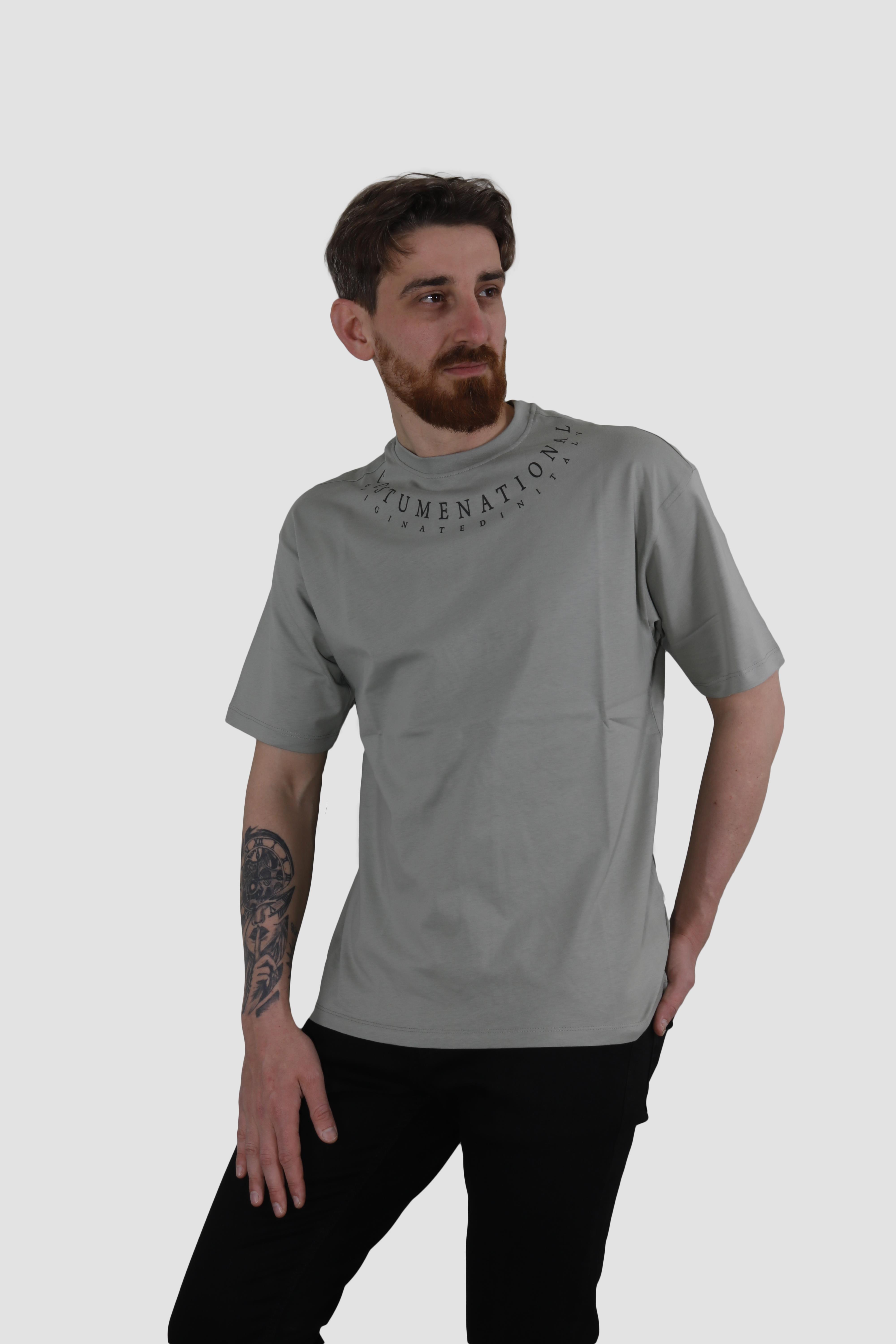 GLOBAY 3125 HSK OVERSIZE BASKILI T-SHIRT-HAKİ