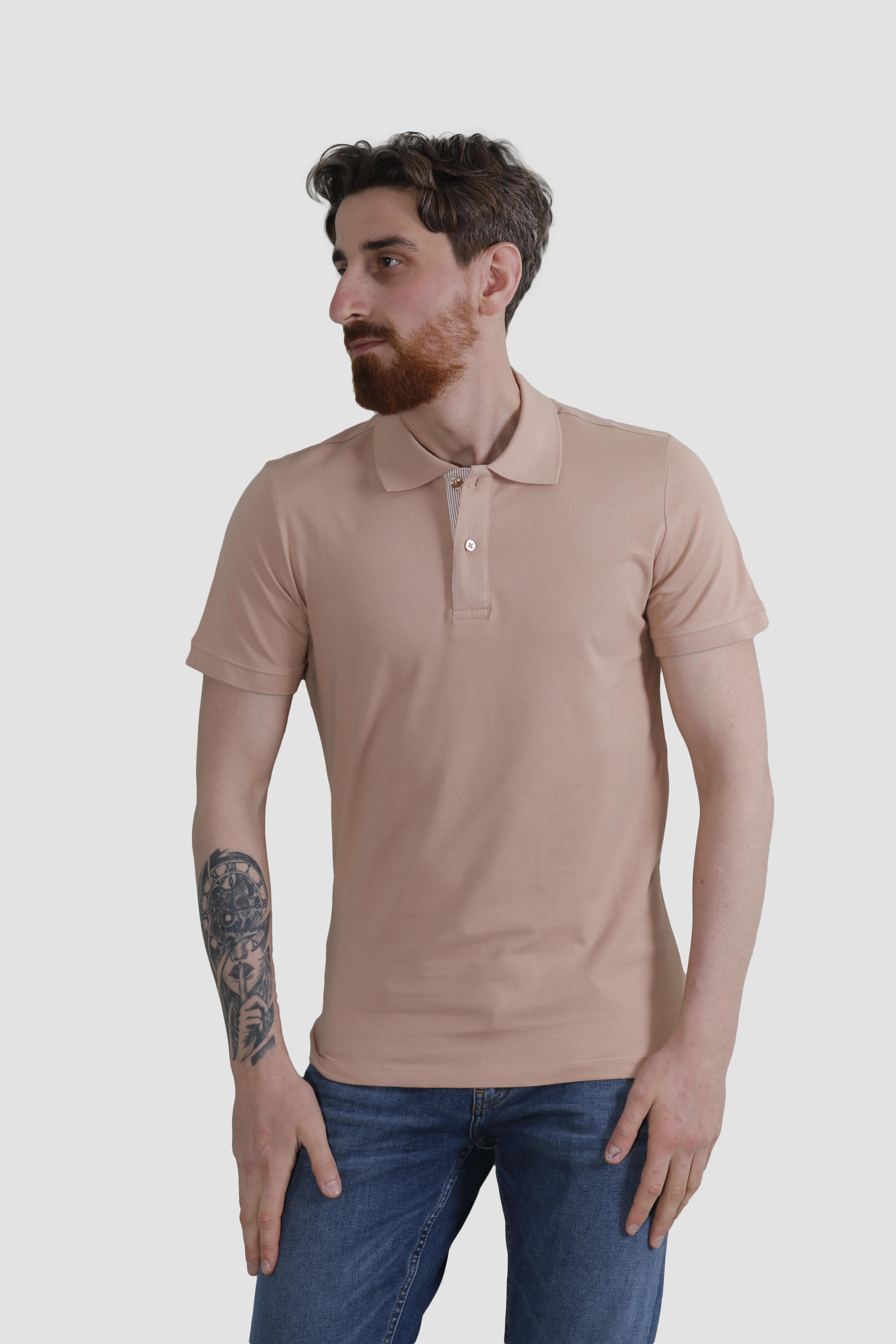 GLOBAY 3225Y HSK POLO YAKA T-SHIRT-PUDRA