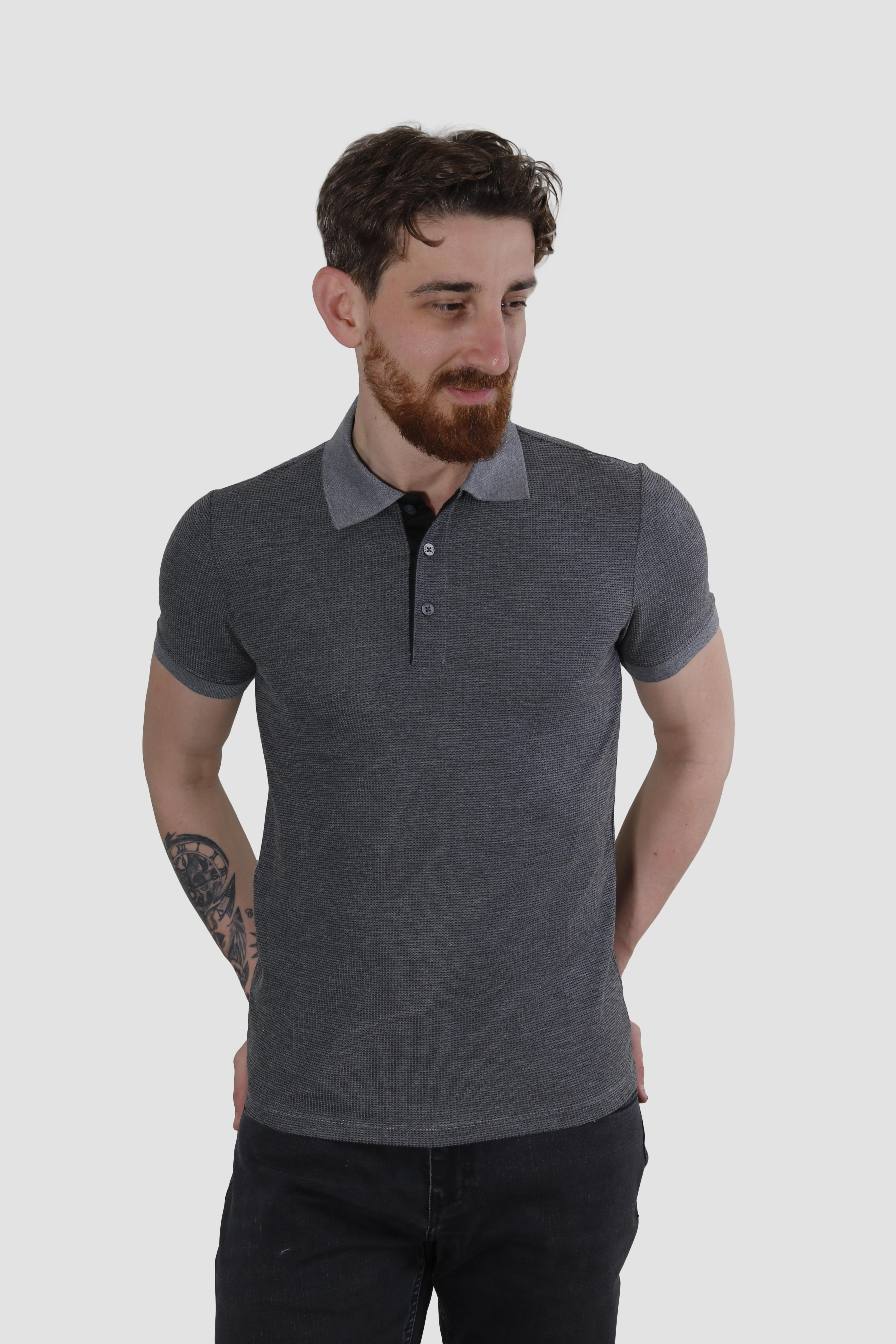 GLOBAY 3229Y HSK WF POLO YAKA T-SHIRT-ANTRASİT