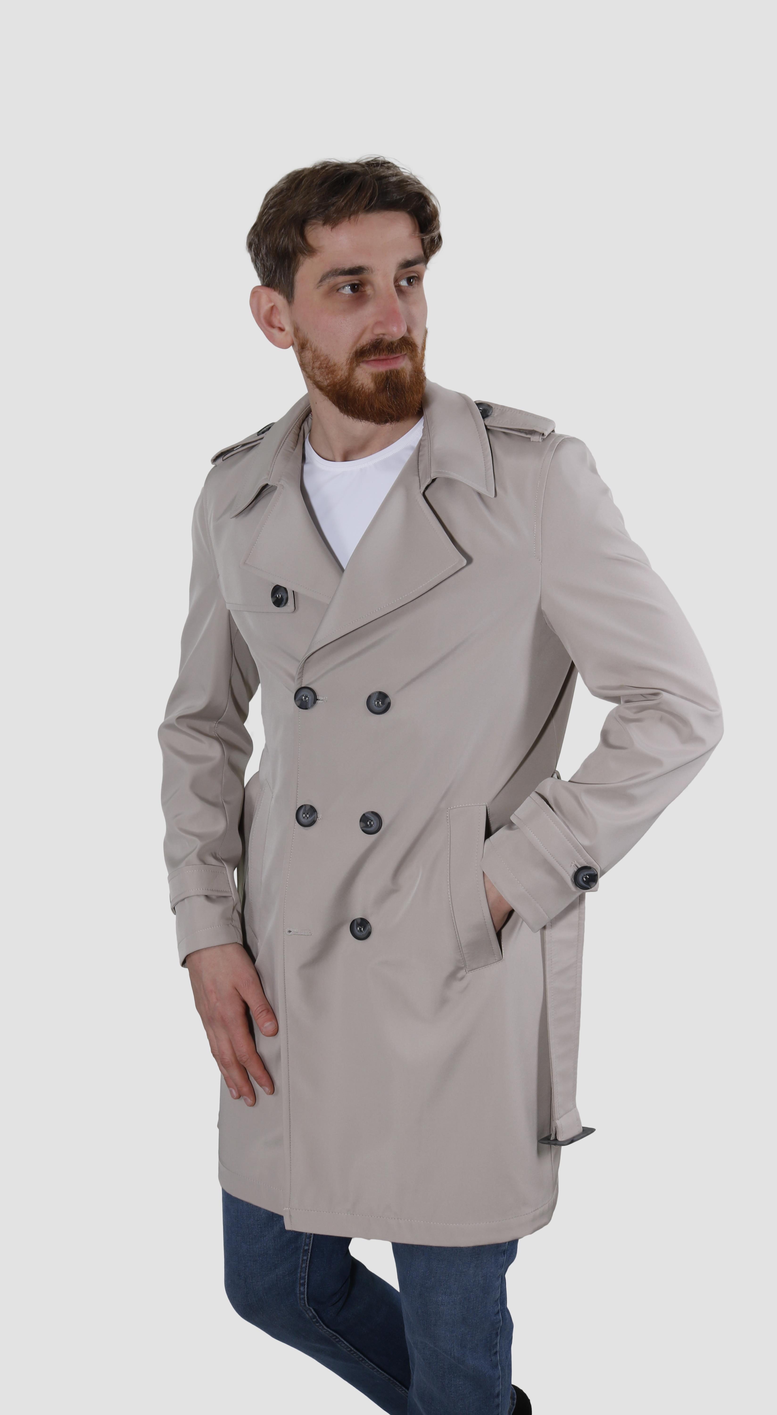 GLOBAY 5030 UZUN KRUVAZE TRENCKOT-TAŞ