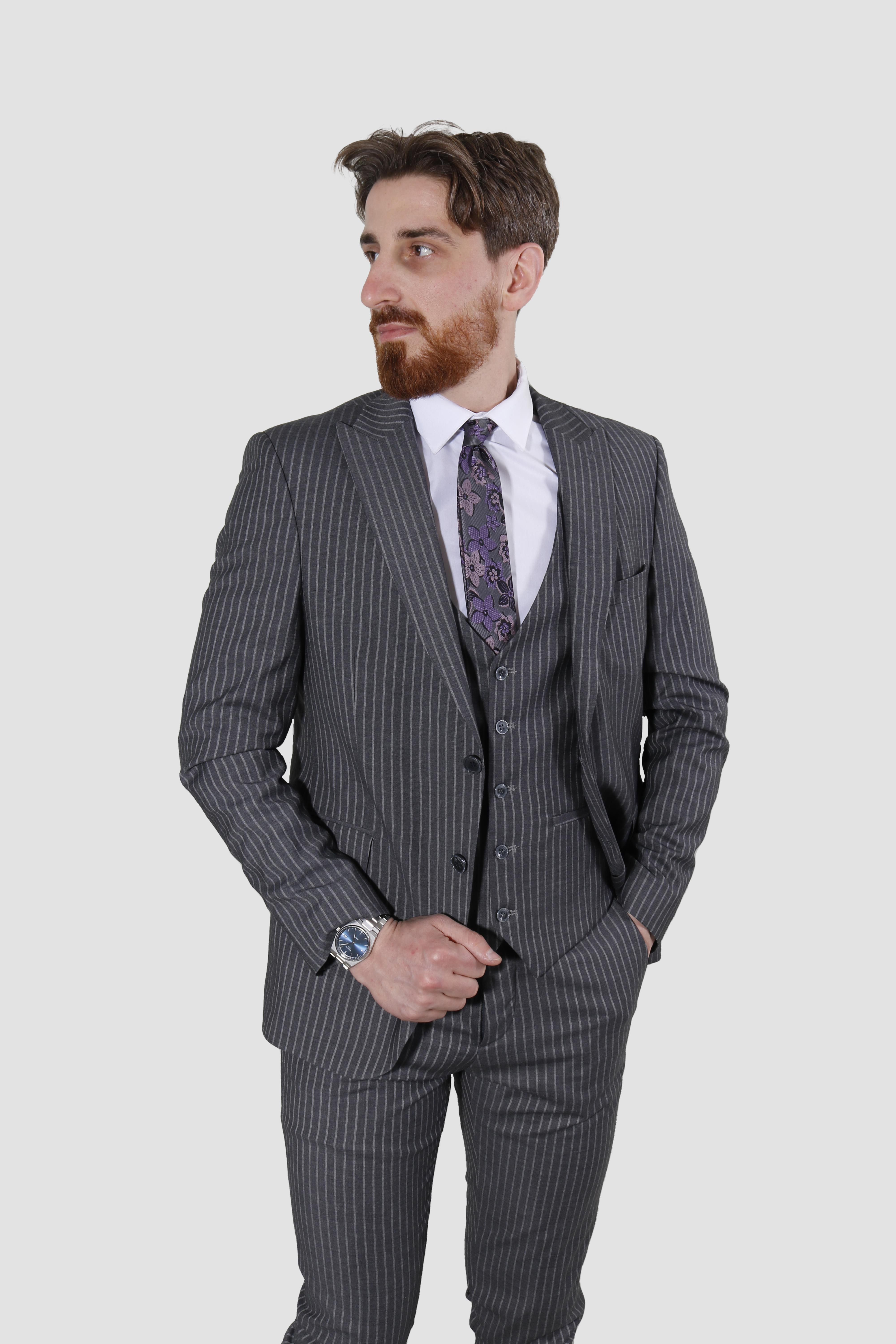 GLOBAY CML158 F.F SLIM FIT TAKIM ELBISE-GRİ