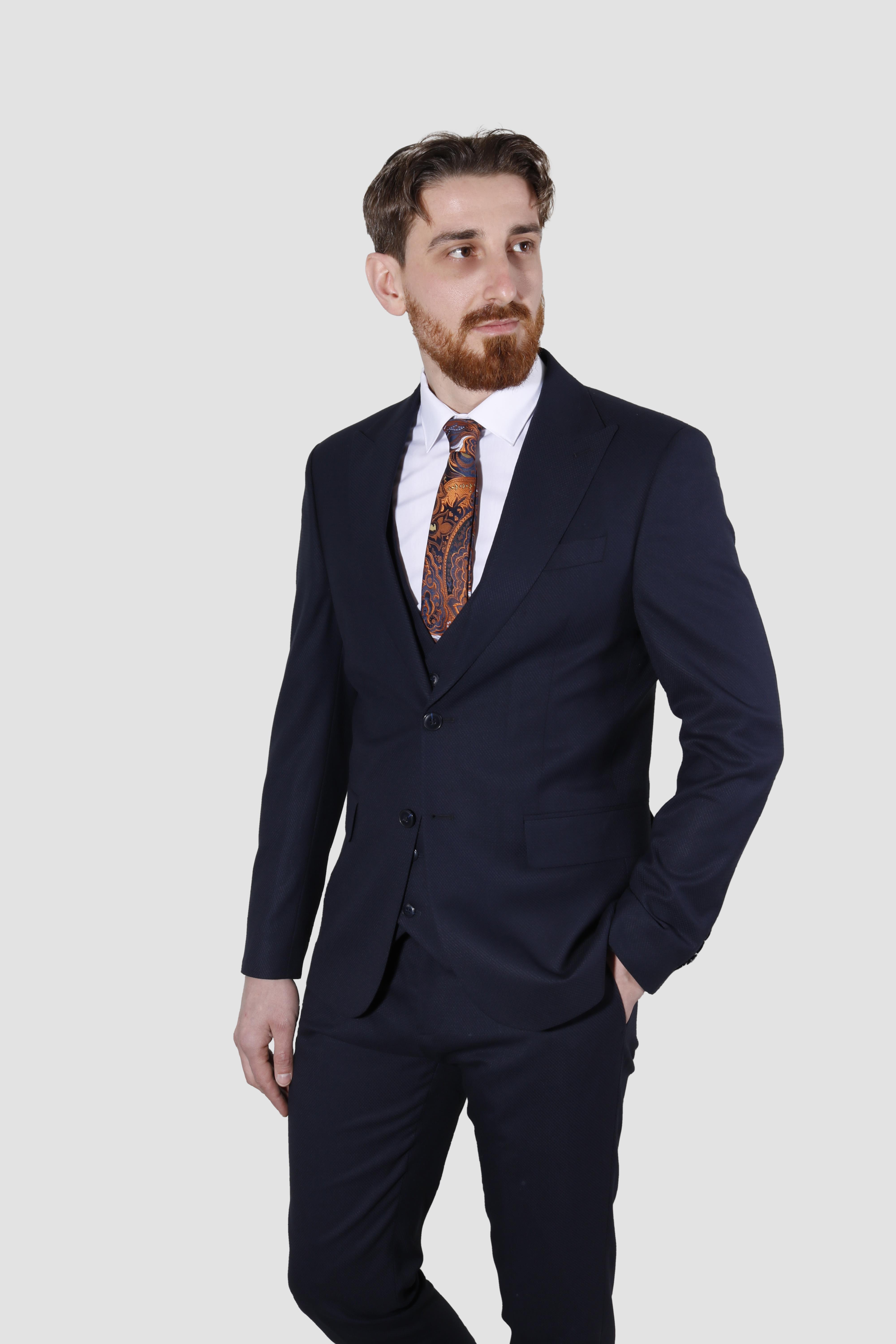 JANCARDIN 6023AR  SLIM FIT TAKIM ELBISE-LACİVERT