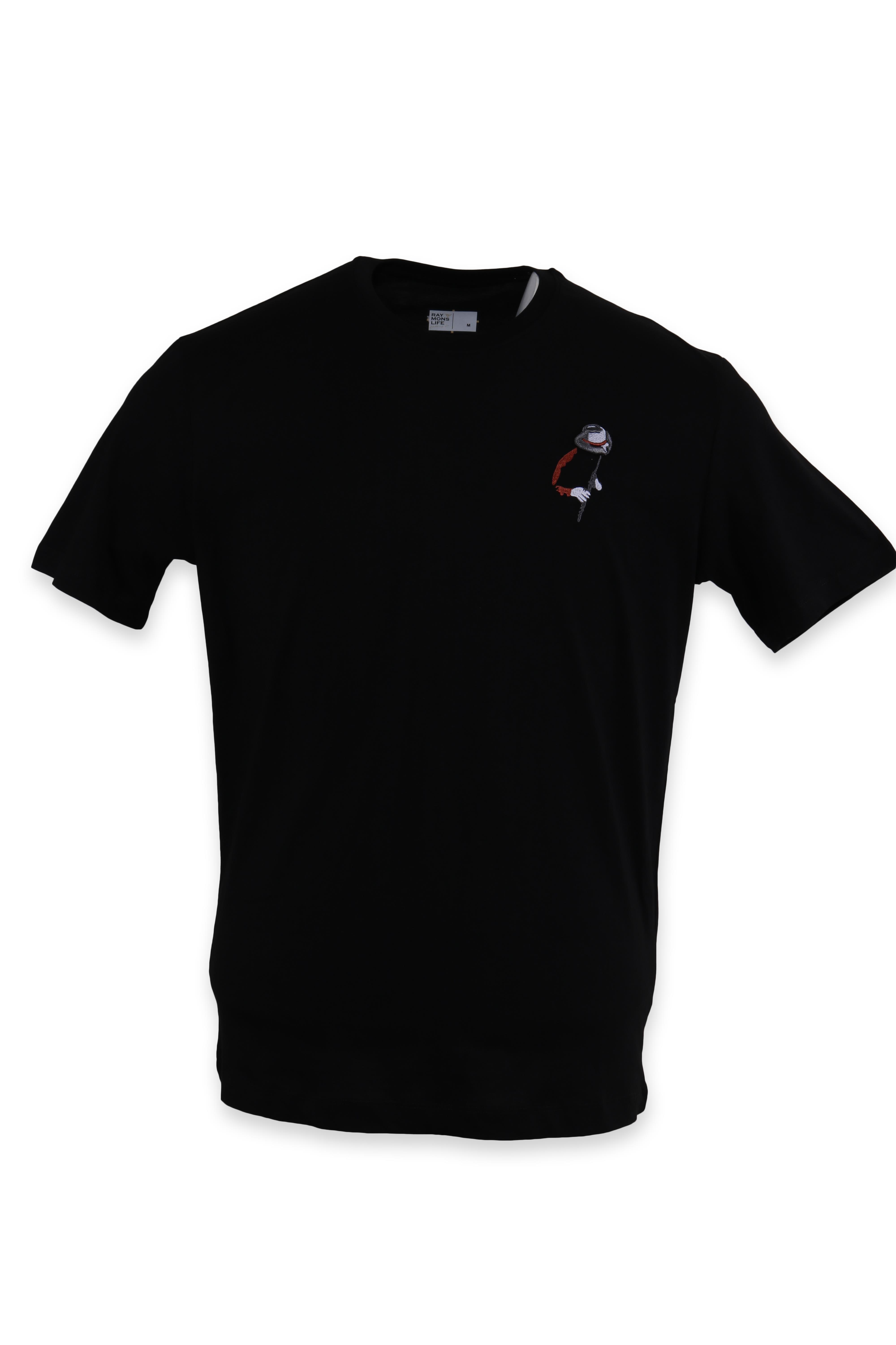 RAYMONS T6024 NAKIS ISLEMELI T-SHIRT-SİYAH