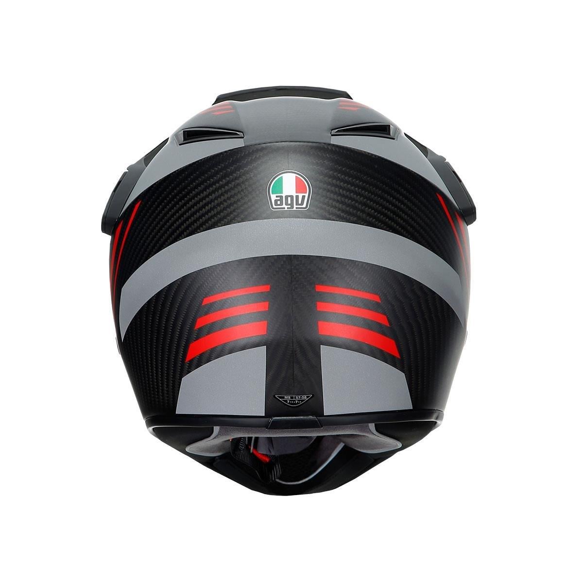 Agv Ax9 Multi Refractive Adv Corbon Red Kapalı Kask