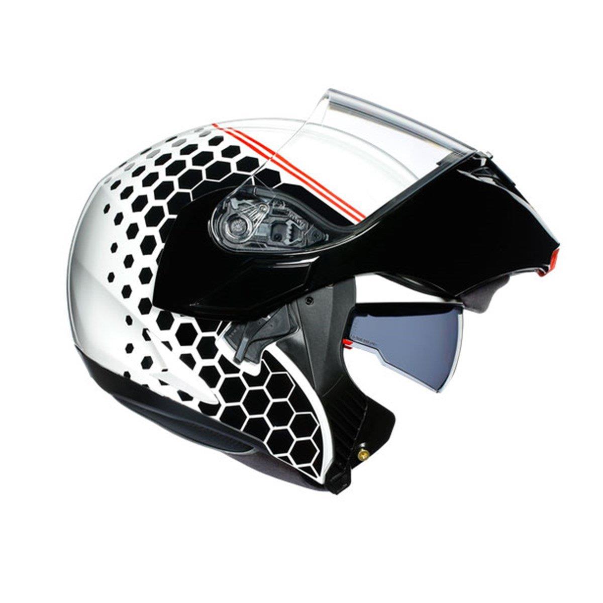Agv Compact St Multi Plk Detroit White Black Çene Açilir Kask - Pinlock Dahil
