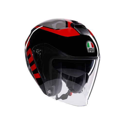 Agv irides Valenza Matt Grey Blk Red Açık Kask