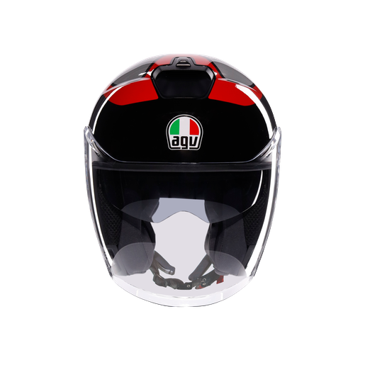 Agv irides Valenza Matt Grey Blk Red Açık Kask