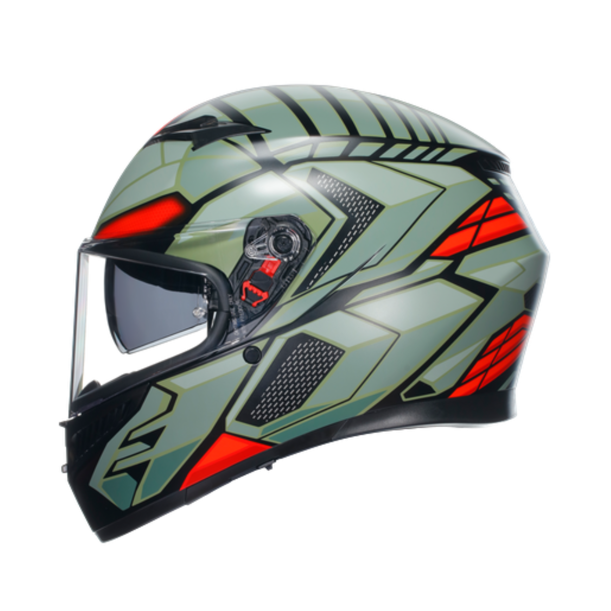 Agv K3 Decept Matt Black Green Red Kapalı Kask