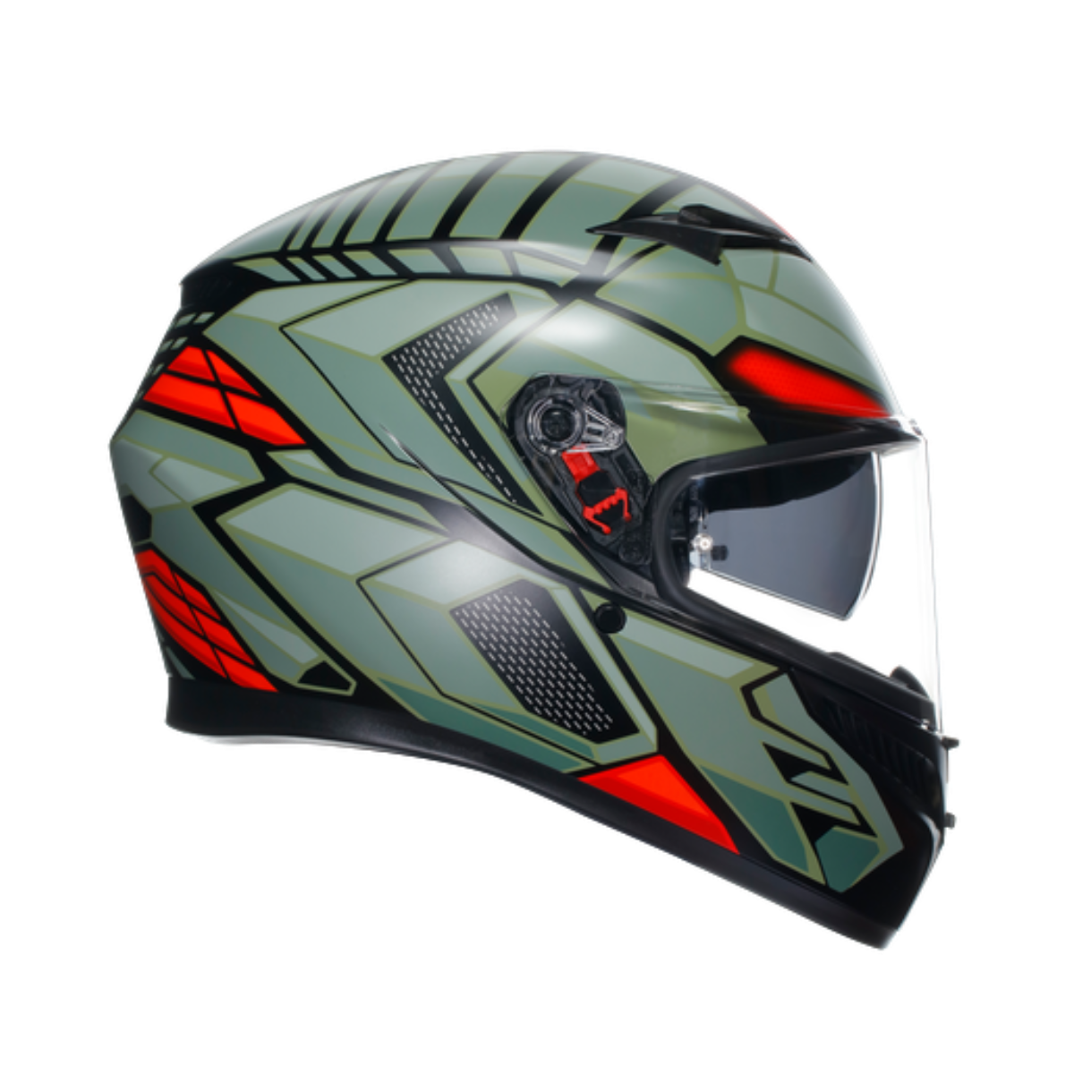 Agv K3 Decept Matt Black Green Red Kapalı Kask