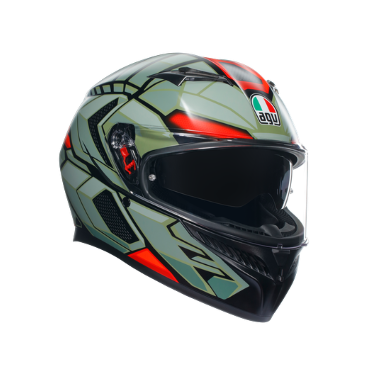 Agv K3 Decept Matt Black Green Red Kapalı Kask