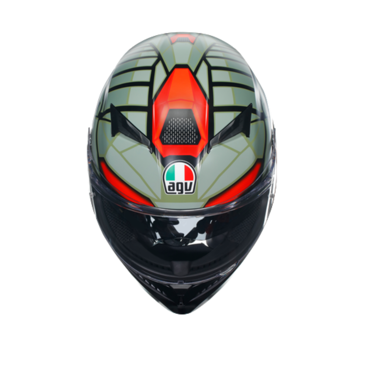 Agv K3 Decept Matt Black Green Red Kapalı Kask
