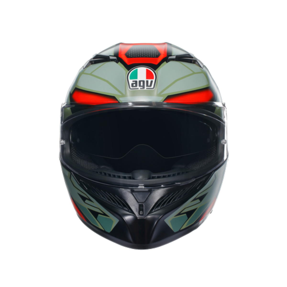 Agv K3 Decept Matt Black Green Red Kapalı Kask
