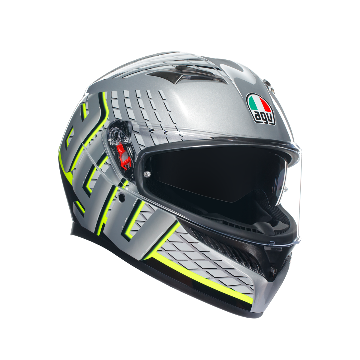 Agv K3 Fortify Grey Blk Yellow Fluo Kapalı Kask