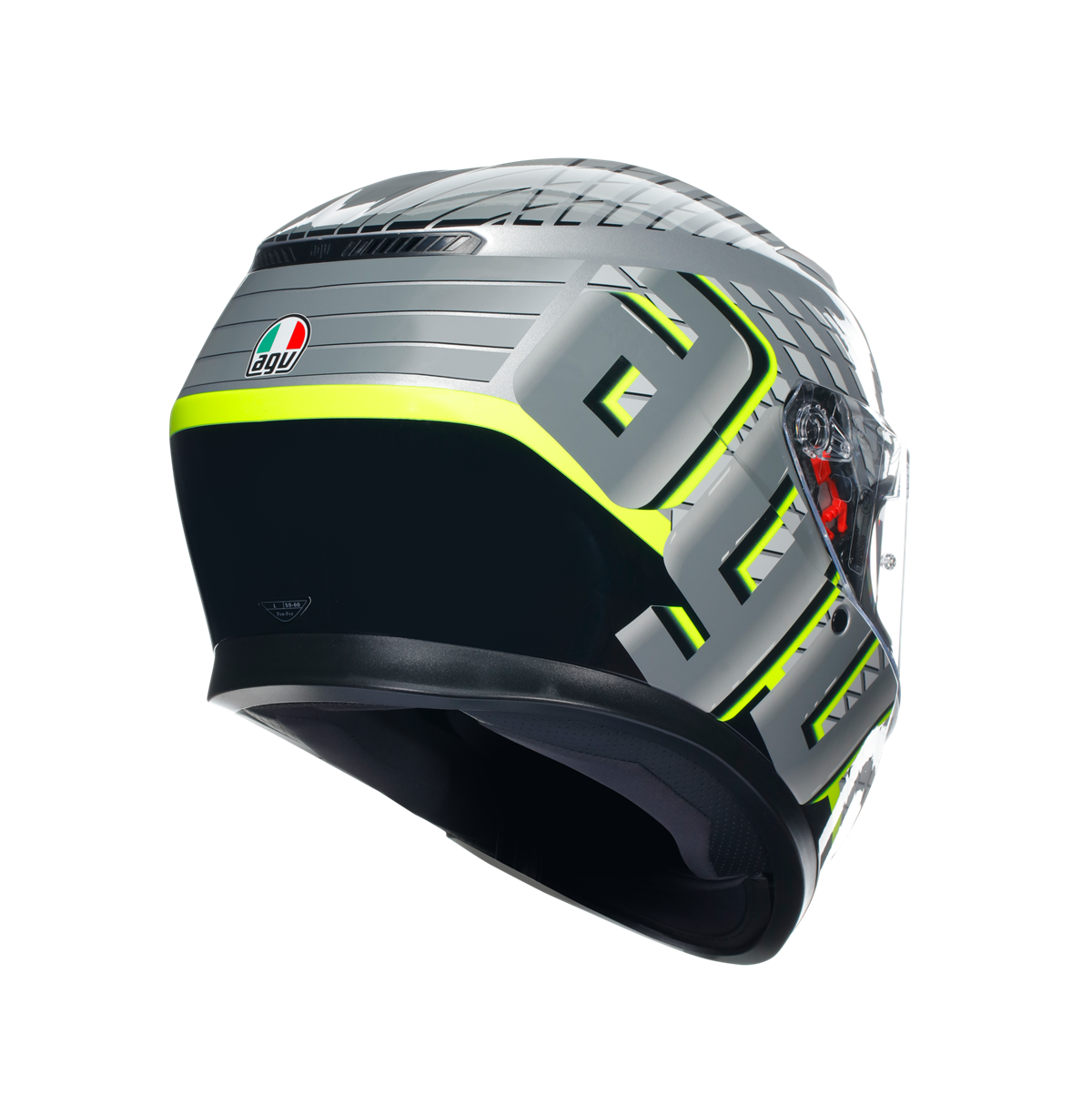 Agv K3 Fortify Grey Blk Yellow Fluo Kapalı Kask