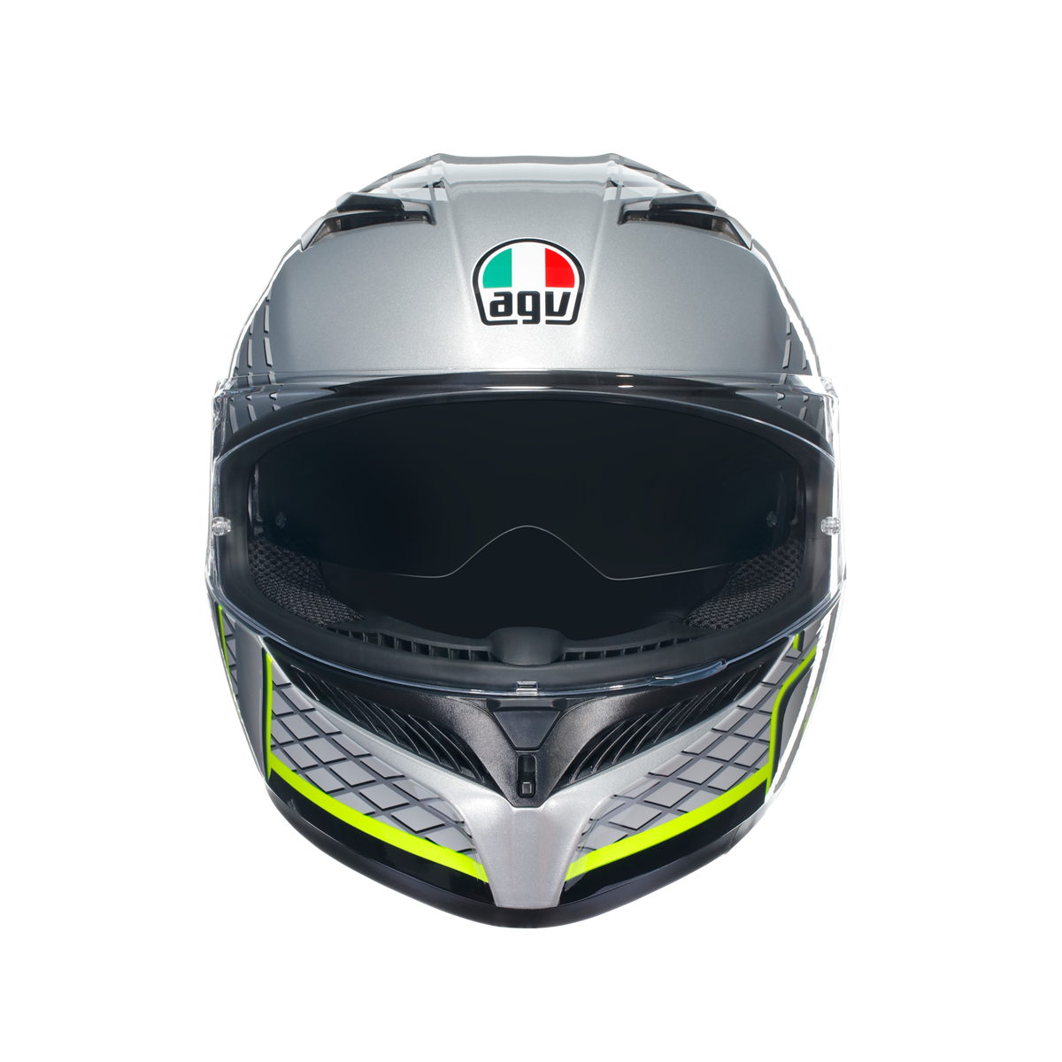 Agv K3 Fortify Grey Blk Yellow Fluo Kapalı Kask