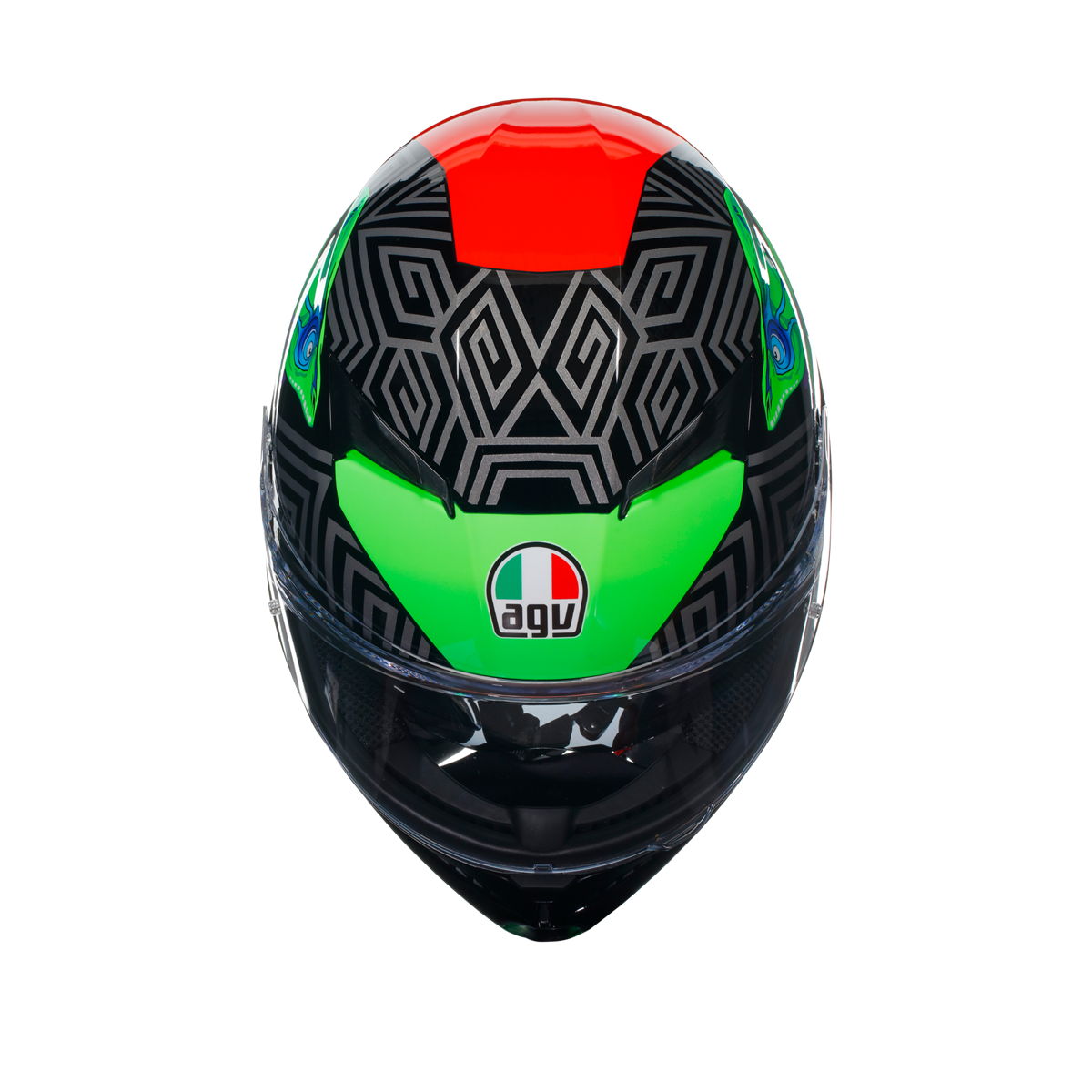 Agv K3 Kamaleon Black Red Green Kapalı Kask