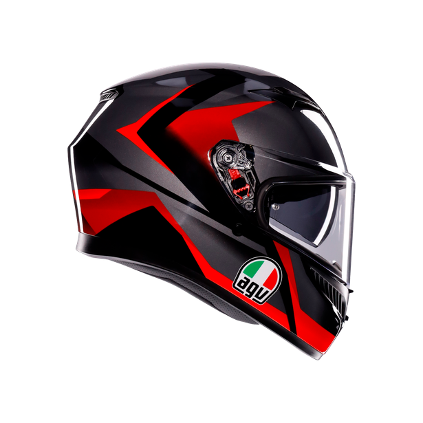 Agv K3 Mplk Striga Black Grey Red Kapalı Kask