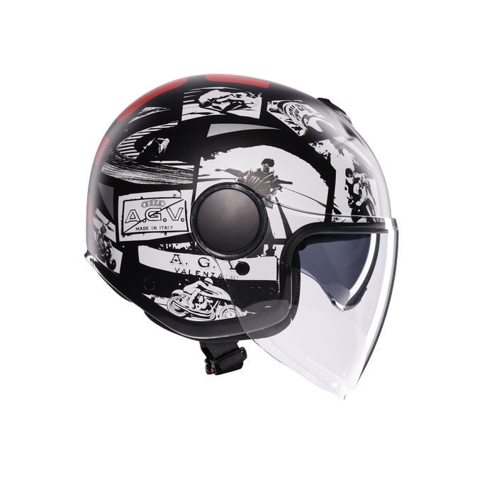 AGV KASK/ ETERES HISTORY MATT BLACK WHITE RED MO136