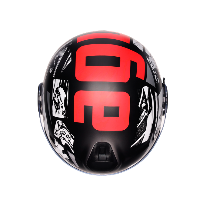 AGV KASK/ ETERES HISTORY MATT BLACK WHITE RED MO136