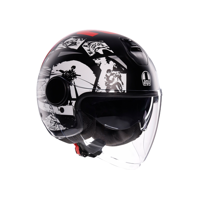 AGV KASK/ ETERES HISTORY MATT BLACK WHITE RED MO136