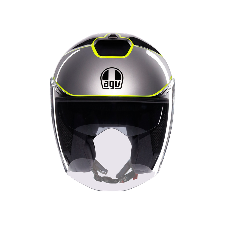 AGV KASK/IRIDES DAVAO BLACK  GREY YELLOW FLUO.