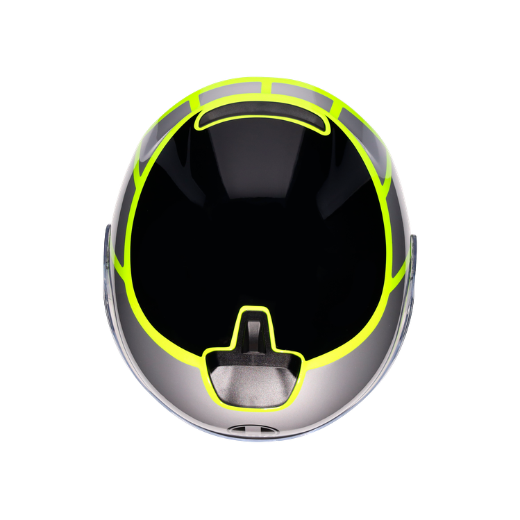 AGV KASK/IRIDES DAVAO BLACK  GREY YELLOW FLUO.
