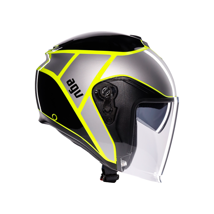 AGV KASK/IRIDES DAVAO BLACK  GREY YELLOW FLUO.