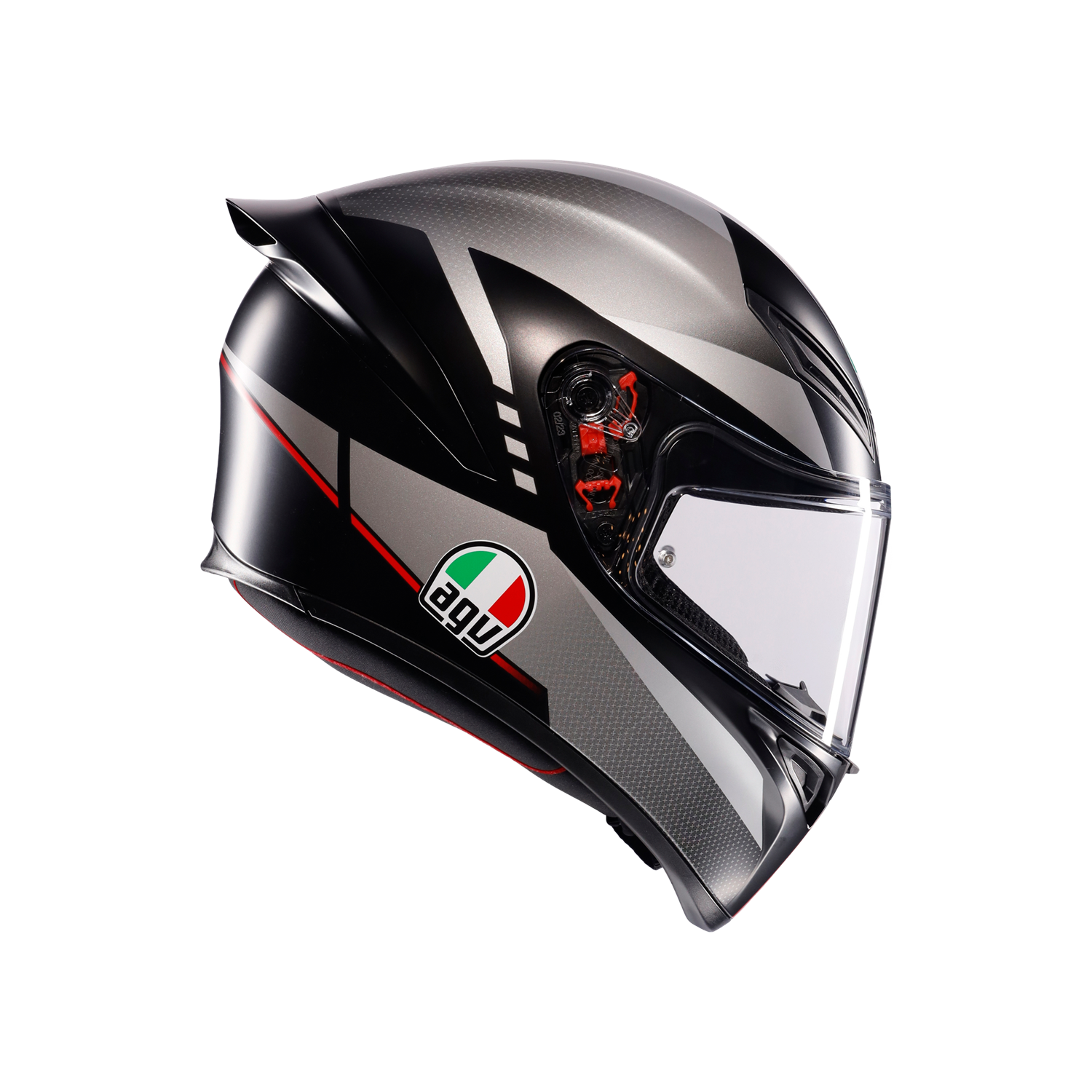 AGV KASK/K1 S LAP MATT BLACK/GREY/RED CONF.