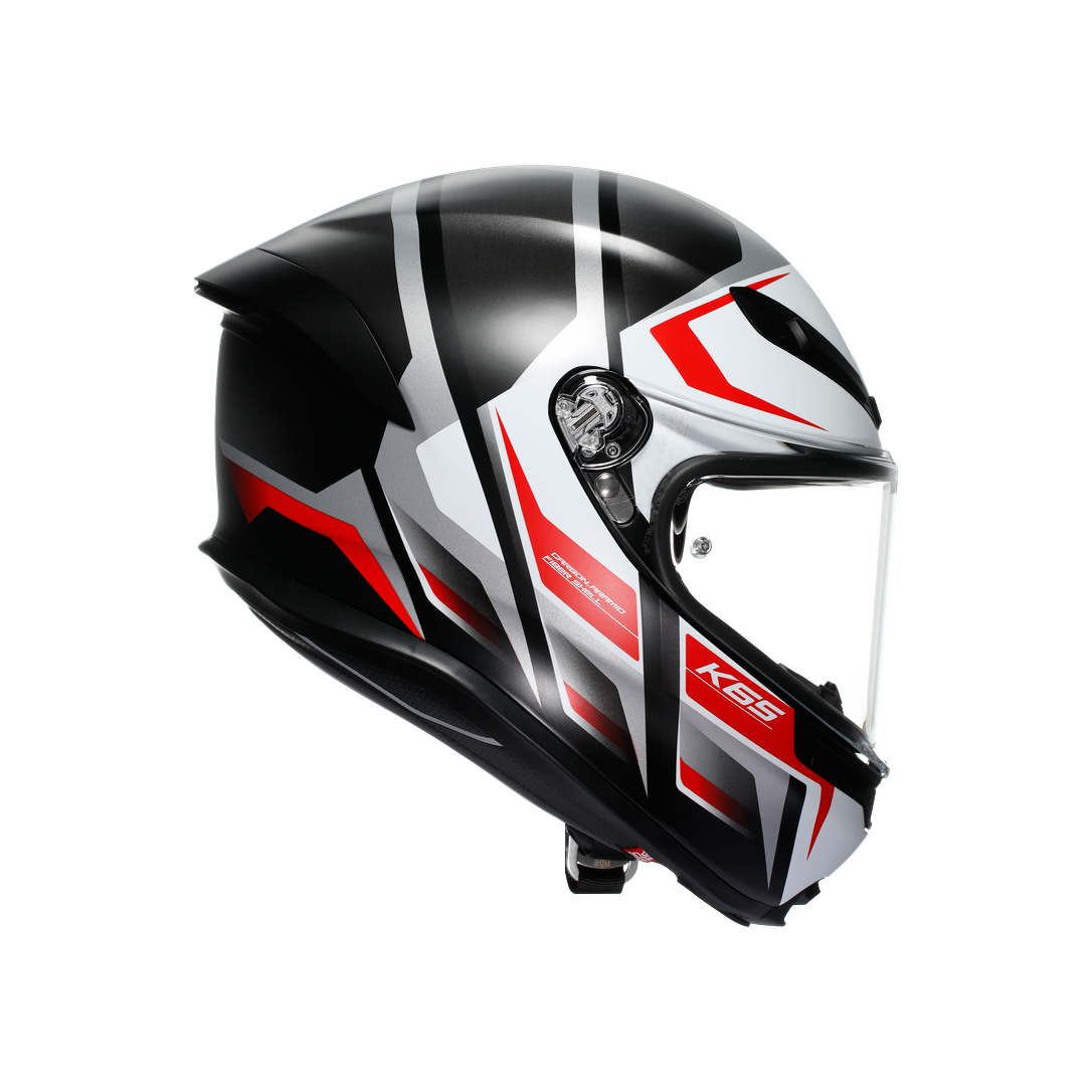 AGV KASK/K6 S E2206 MPLK KARVE MATT BLACK WHİTE RED CONFİGURATİON