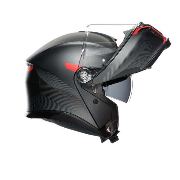Agv Tourmodular Frequency Matt Gun Metal Red Çene Açılır Kask